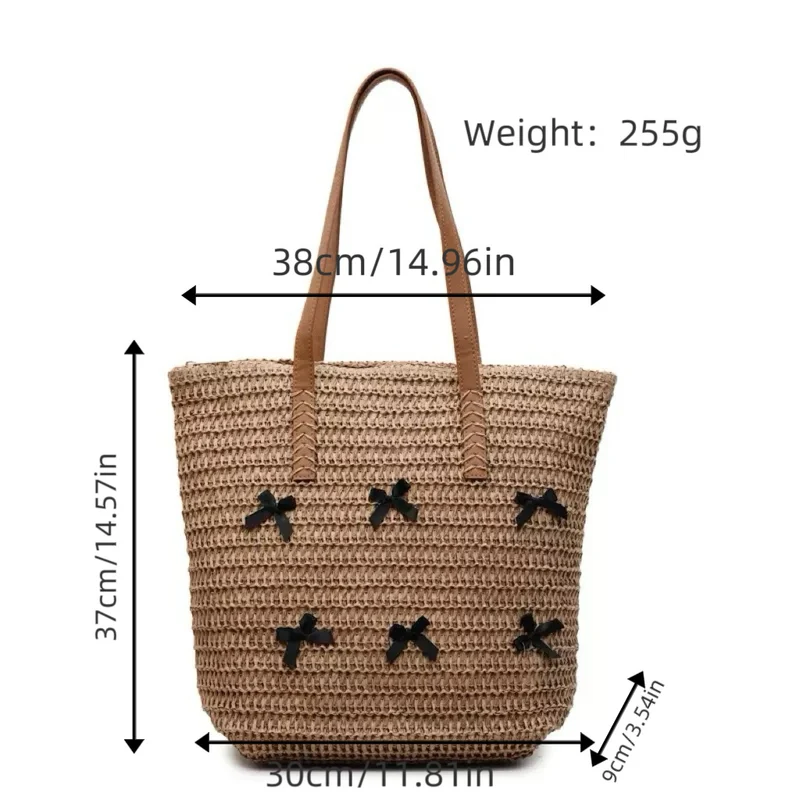 Trendige große Strandtasche mit originellen Schleifenapplikationen Skanto
