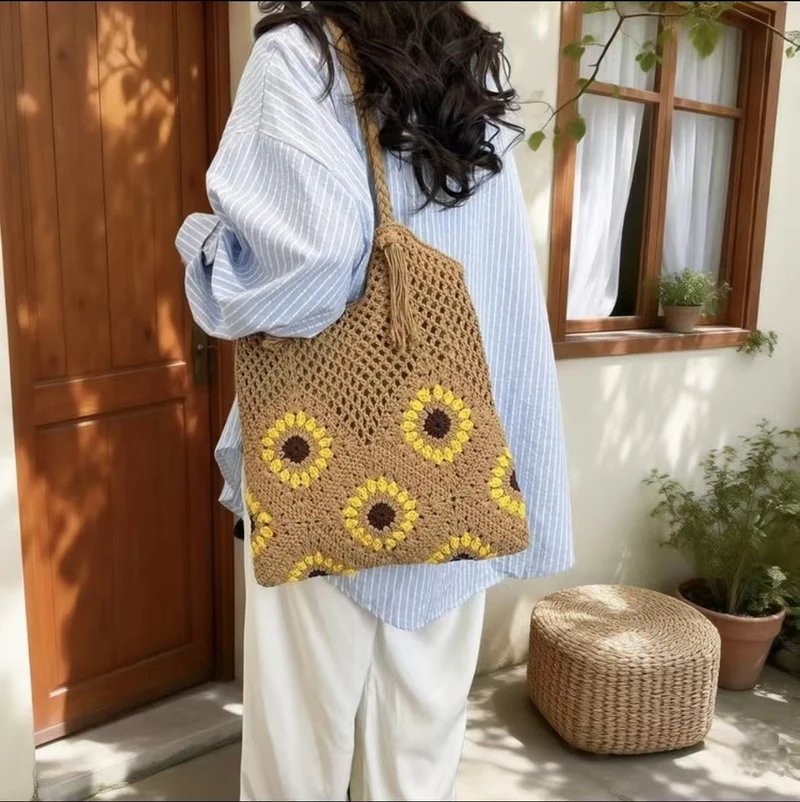 Strukturierte Makramee-Tasche Skanto