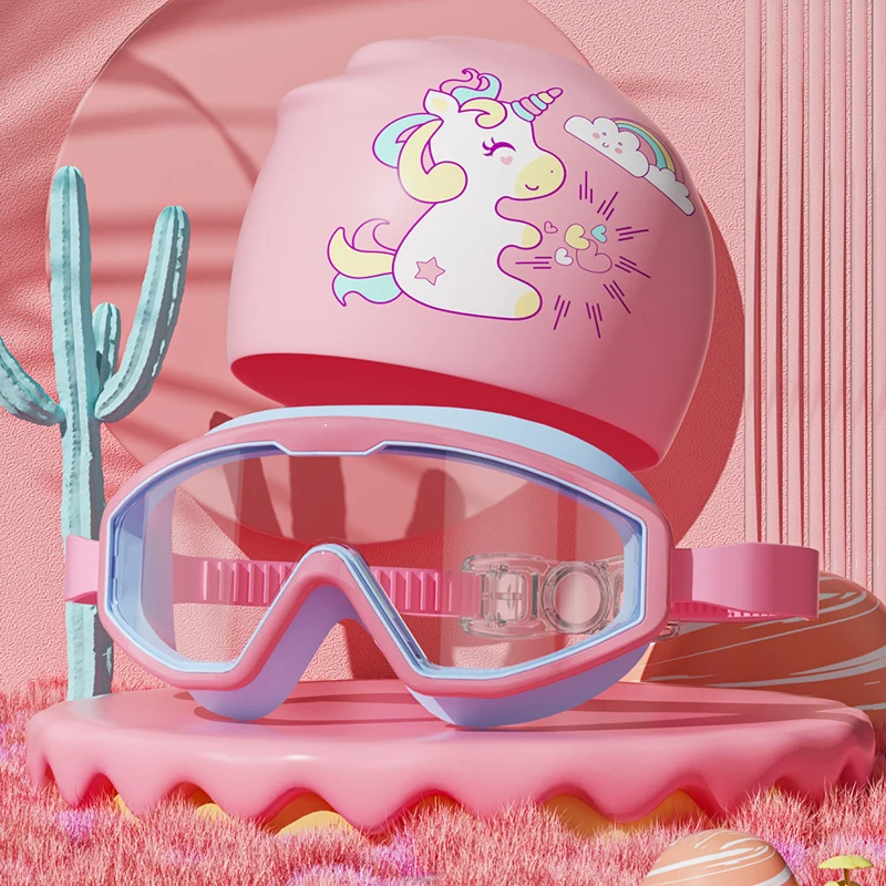 Schwimmbrillen-Set für Kinder mit Einhorn-Motiv Skanto