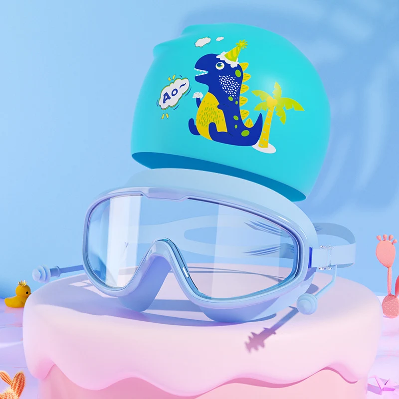 Schwimmmasken- und Badekappen-Set für Kinder mit Einhorn-Motiv Skanto