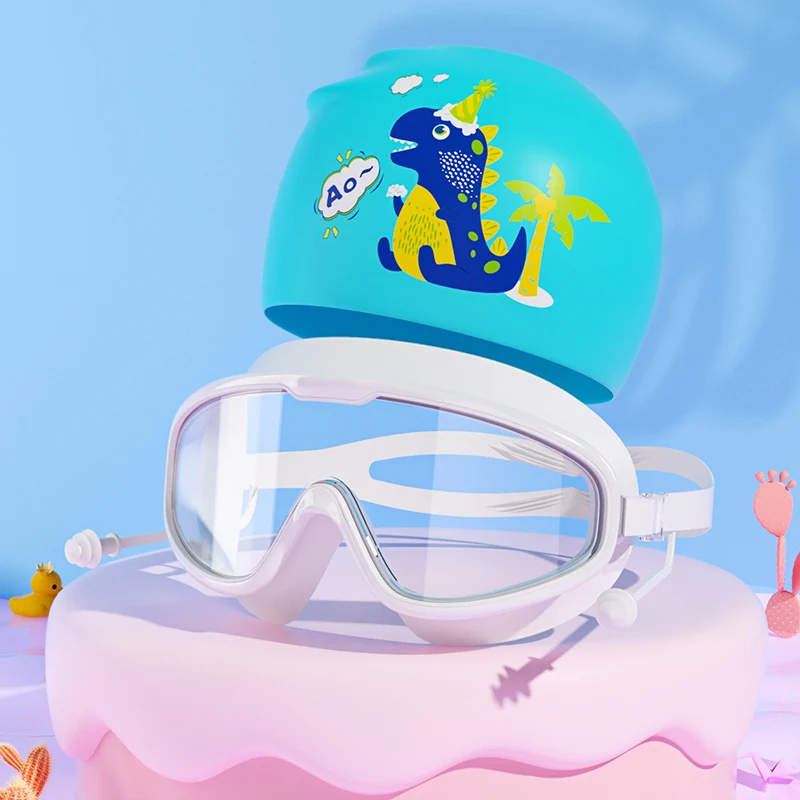 Schwimmmasken- und Badekappen-Set für Kinder mit Einhorn-Motiv Skanto