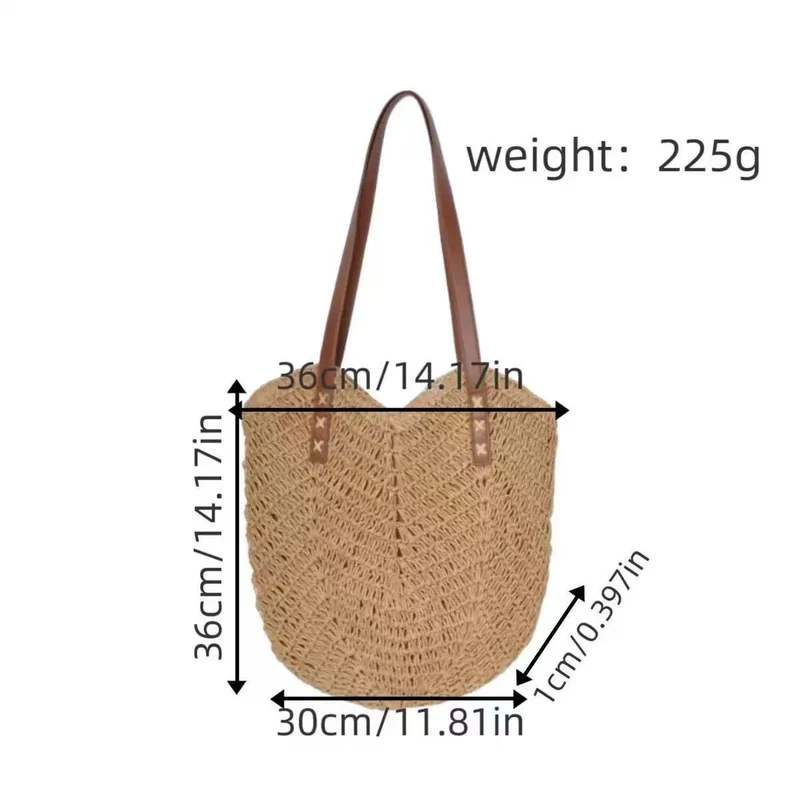 Strandtasche mit modischem Flechtmuster und robusten Lederriemen Skanto