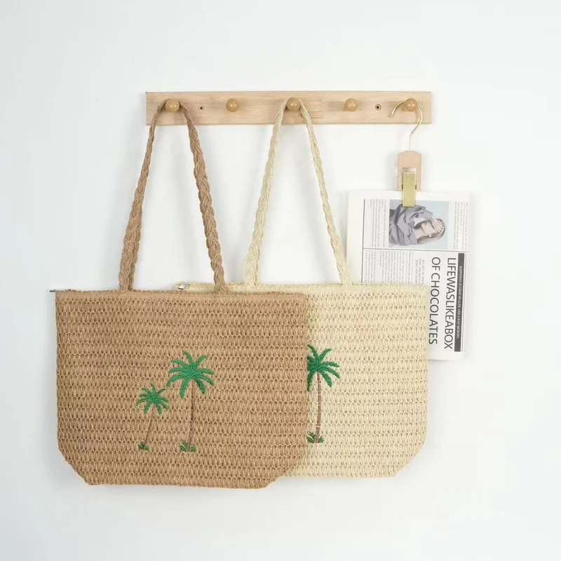 Strandtasche mit handgefertigtem Palmenmuster Skanto