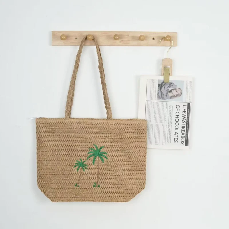 Strandtasche mit handgefertigtem Palmenmuster Skanto