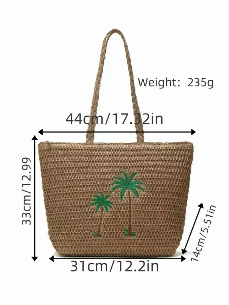 Strandtasche mit handgefertigtem Palmenmuster Skanto