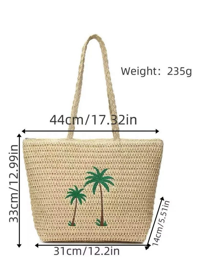 Strandtasche mit handgefertigtem Palmenmuster Skanto
