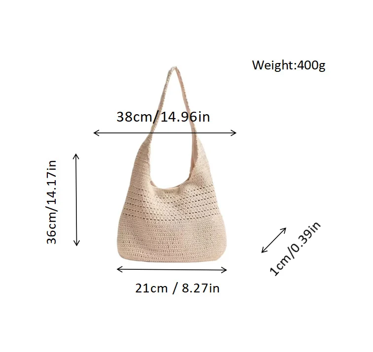 Handtasche aus handgehäkelten Naturmaterialien Skanto
