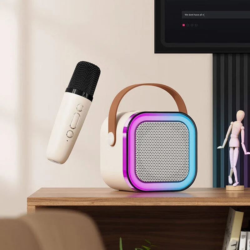 Mini-Karaoke-Maschine mit kabellosen Mikrofonen | Skanto