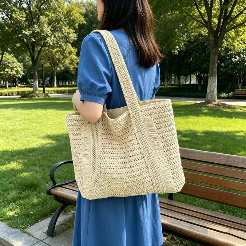 Strandtasche aus gewebtem Naturmaterial Skanto
