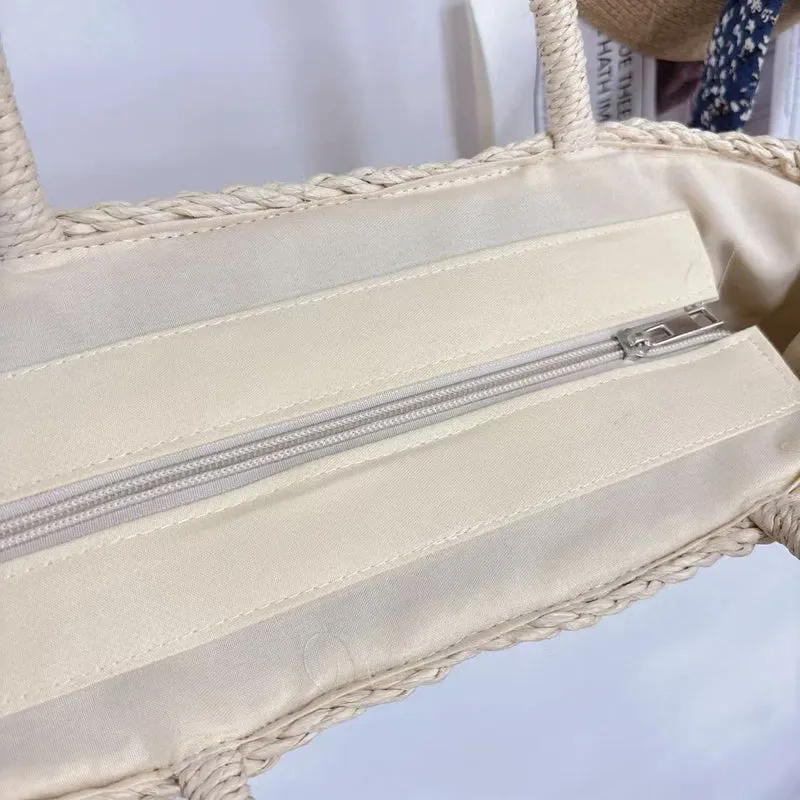 Geflochtene Strandtasche mit luftiger Netzstruktur Skanto