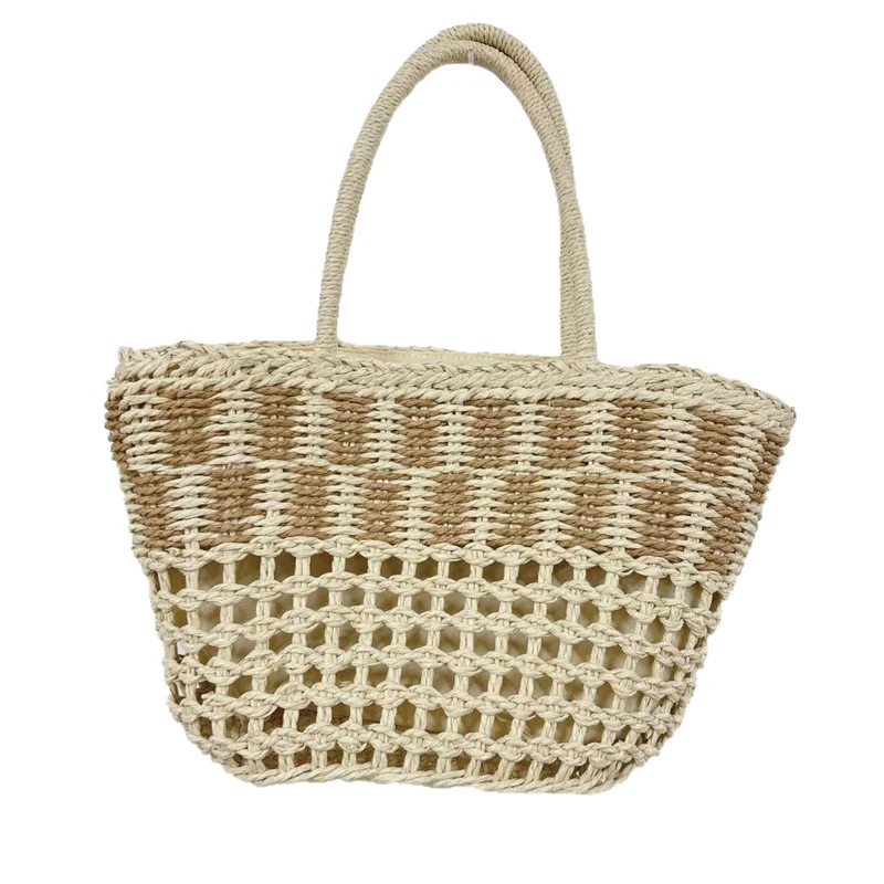 Geflochtene Strandtasche mit luftiger Netzstruktur Skanto