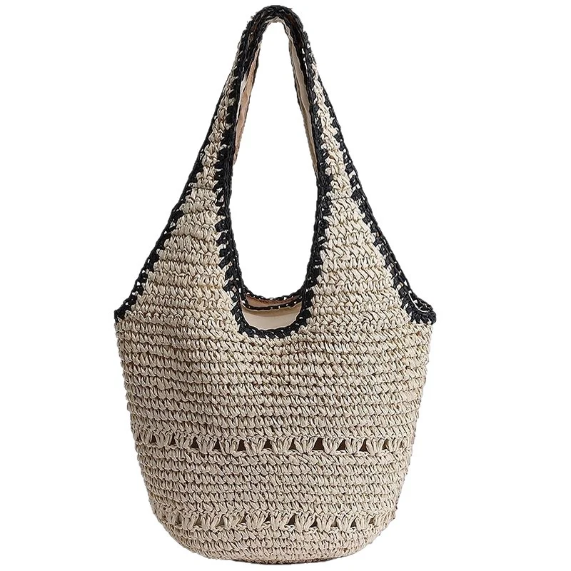 Handtasche aus gewebtem Naturmaterial mit minimalistischer Struktur Skanto