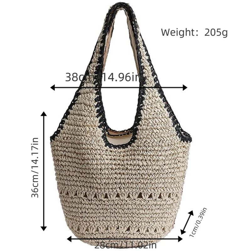 Handtasche aus gewebtem Naturmaterial mit minimalistischer Struktur Skanto