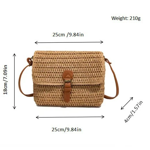 Handtasche aus geflochtenem Naturmaterial mit Lederdetails Skanto