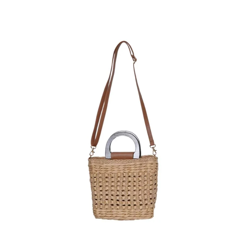 Handtasche aus gewebtem Naturmaterial mit bequemem Schultergurt Skanto