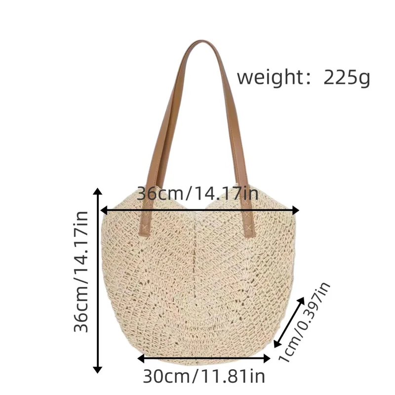 Handtasche aus gewebtem Naturmaterial mit eleganten Tragegriffen Skanto