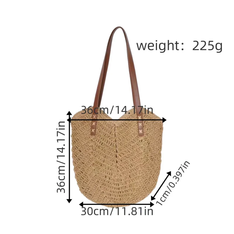 Handtasche aus gewebtem Naturmaterial mit eleganten Tragegriffen Skanto
