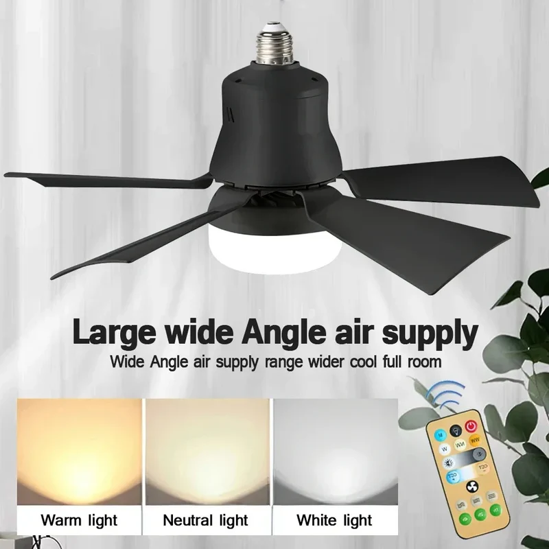 Skanto LED-Deckenventilator mit Fernbedienung – Dimmbar 30W, E27-Fassung, modernes smartes kabelloses Ventilatorlicht für Schlaf- und Wohnzimmer | Skanto