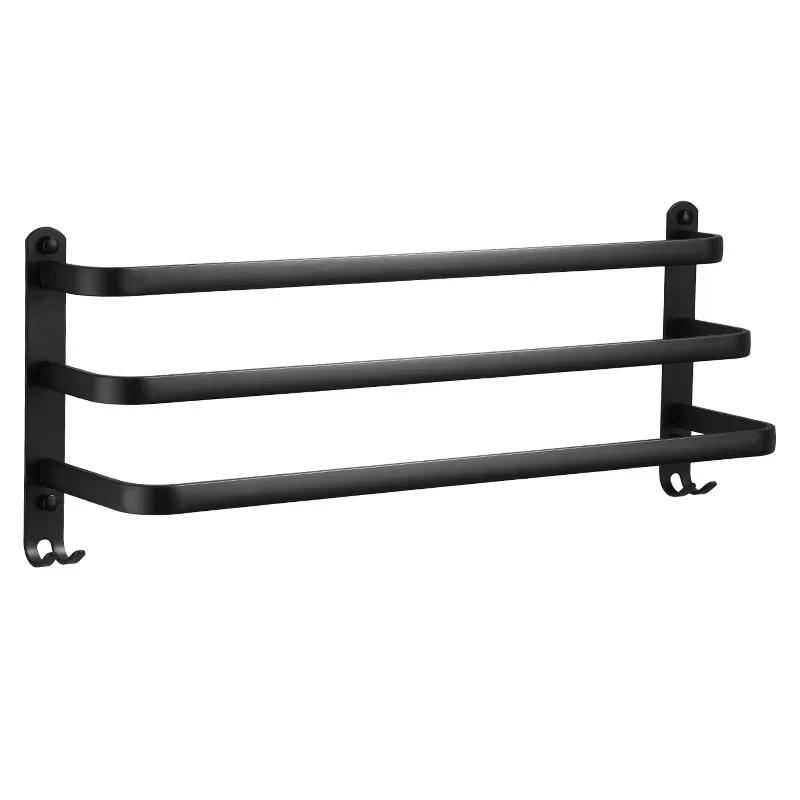 Skanto Handtuchhalter – Schwarzes Aluminium | Schraubmontage Skanto