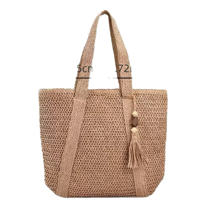 Geflochtene Strandtasche mit Fransen-Detail Skanto