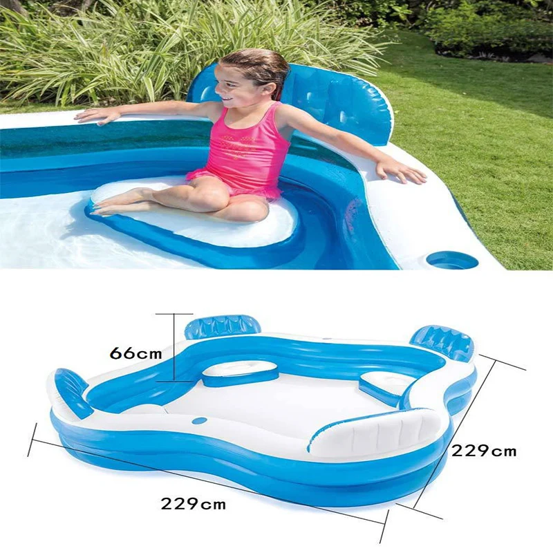 Damen aufblasbarer Lounge-Pool mit integrierten Liegebereichen Skanto