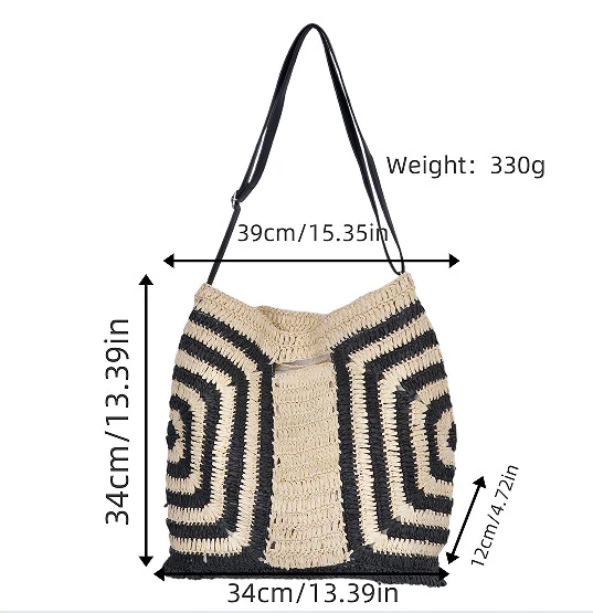 Praktischer Shopper aus Naturmaterial mit grafischem Design Skanto