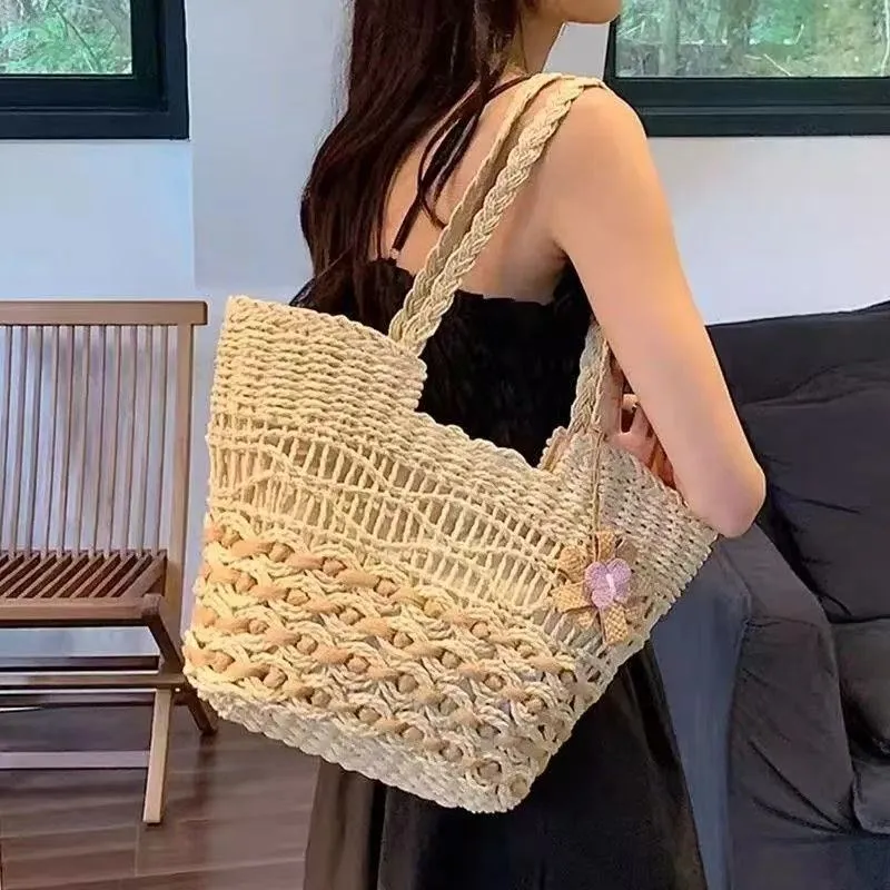 Geflochtene Stroh-Strandtasche Skanto