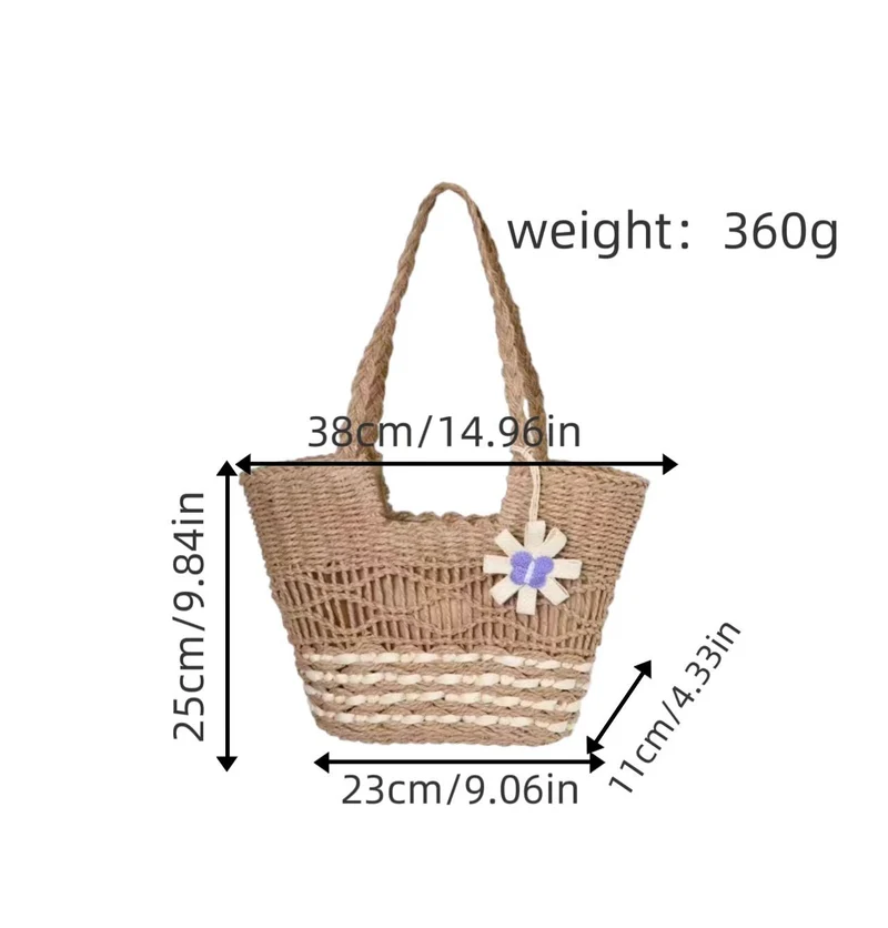 Geflochtene Stroh-Strandtasche Skanto
