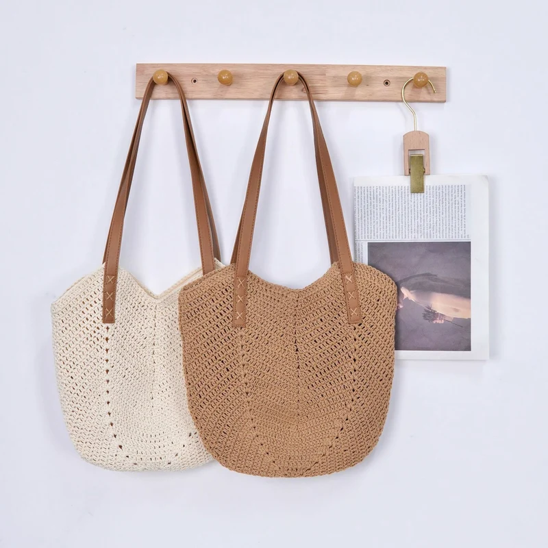 Handgehäkelte Schultertasche mit verstärkten Riemen Skanto
