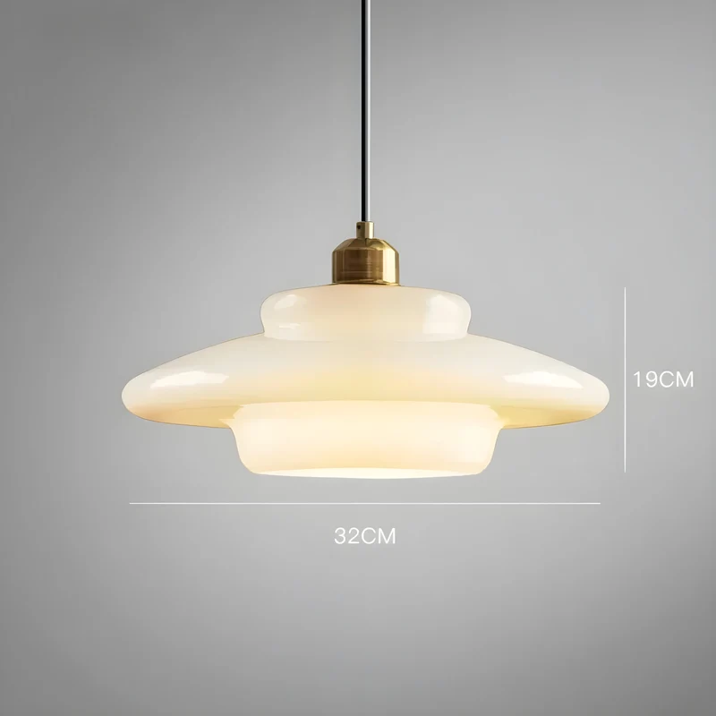 AuraBeam Light – Minimalistische LED-Pendelleuchte aus elfenbeinfarbenem Glas | Skanto