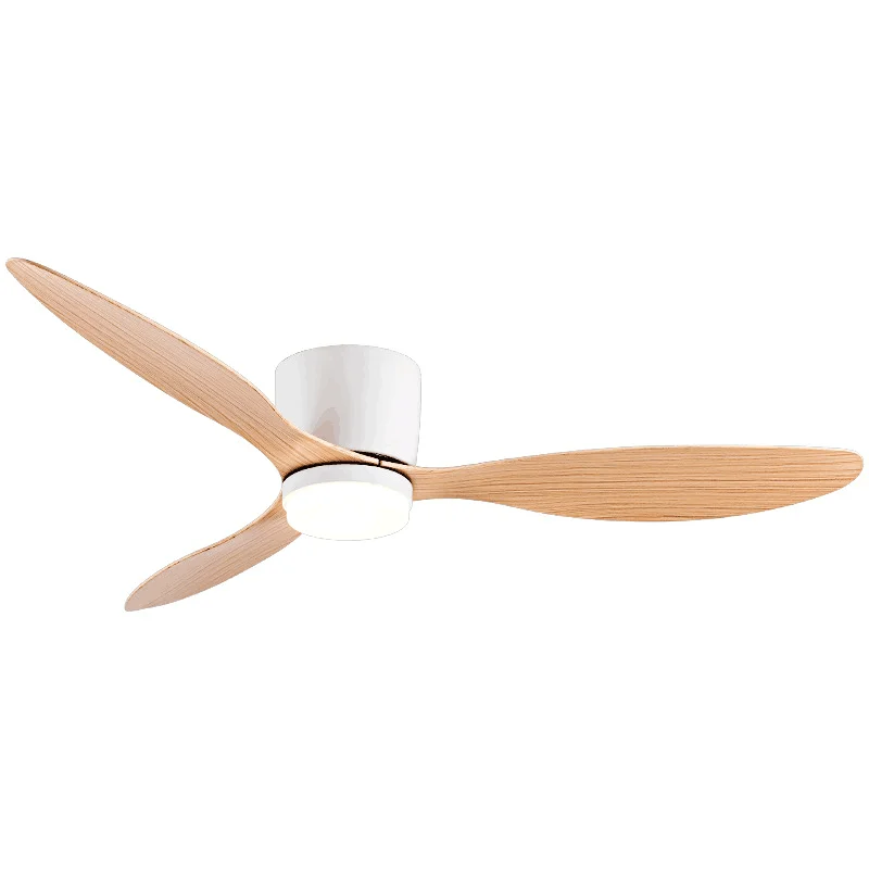 42-52 Zoll Deckenventilatoren mit DC-Motor – Fernbedienung, flache Kühlventilatoren, ohne Licht, Optionen in Weiß, Holz & Schwarz | Skanto