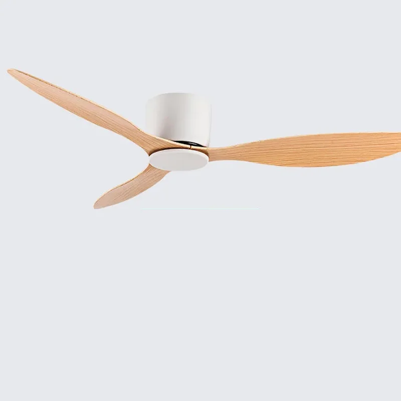 42-52 Zoll Deckenventilatoren mit DC-Motor – Fernbedienung, flache Kühlventilatoren, ohne Licht, Optionen in Weiß, Holz & Schwarz | Skanto