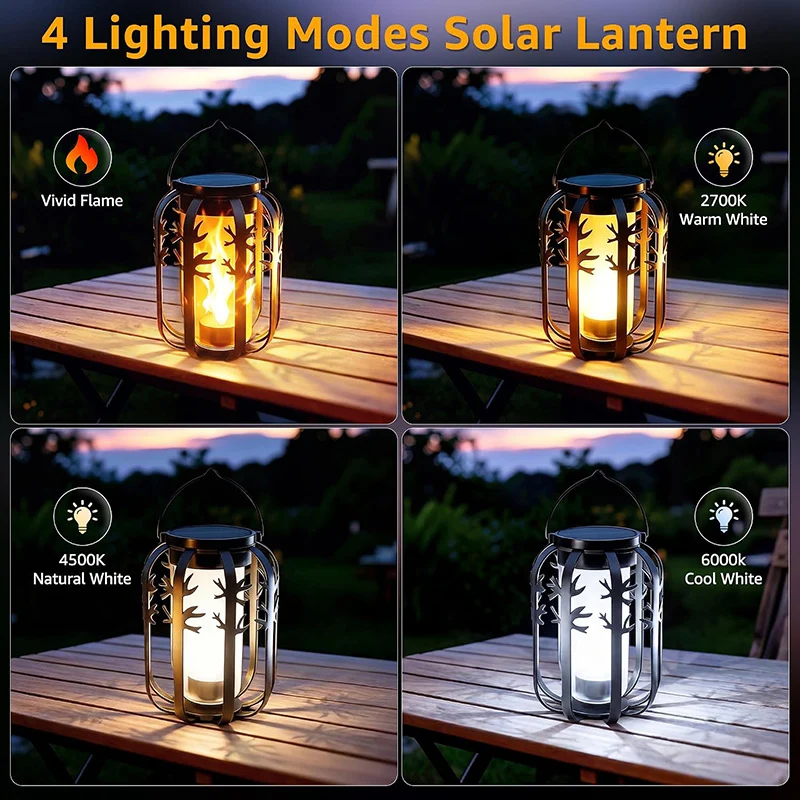 Unisex Solarlaterne mit Flacker-Feuer-Effekt Skanto