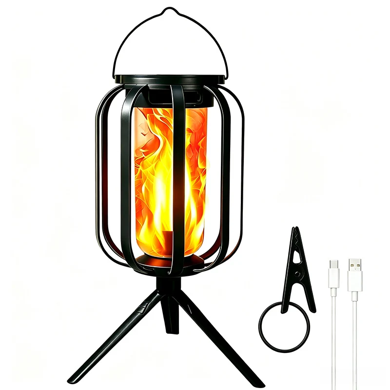 Unisex Solarlaterne mit Flacker-Feuer-Effekt Skanto