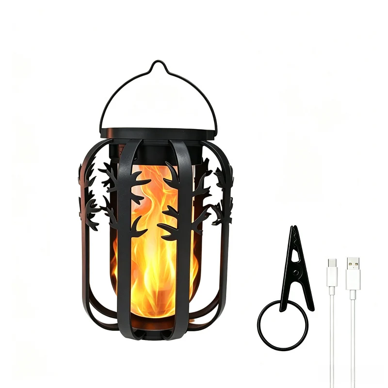 Unisex Solarlaterne mit Flacker-Feuer-Effekt Skanto