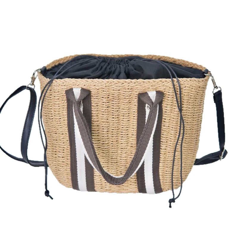 Handgemachte geflochtene Schultertasche mit abnehmbaren Riemen Skanto