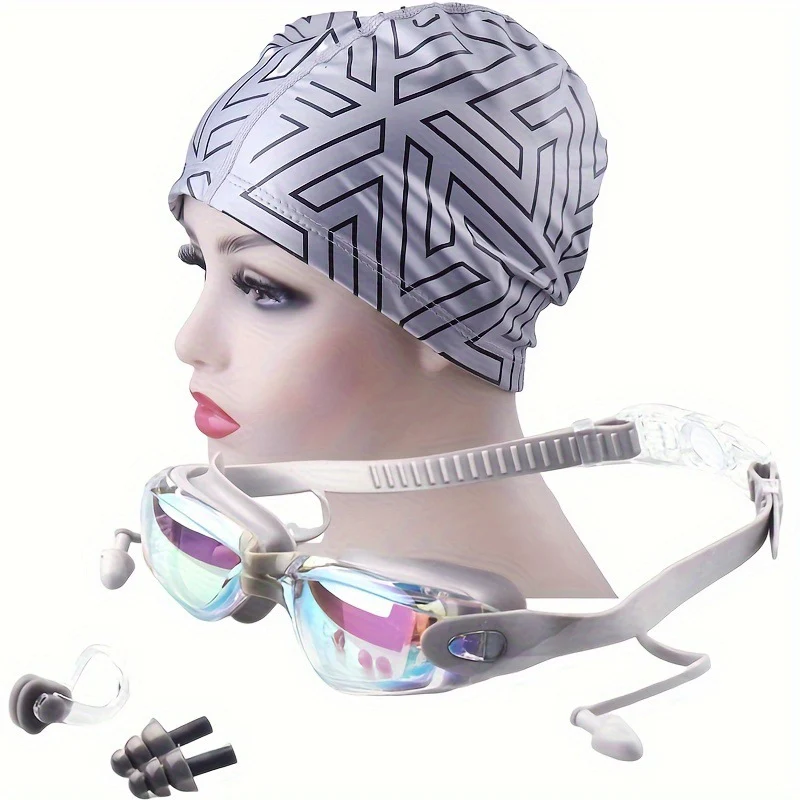 Schwimmset mit ergonomischer Schwimmbrille und stylischer Badekappe Skanto