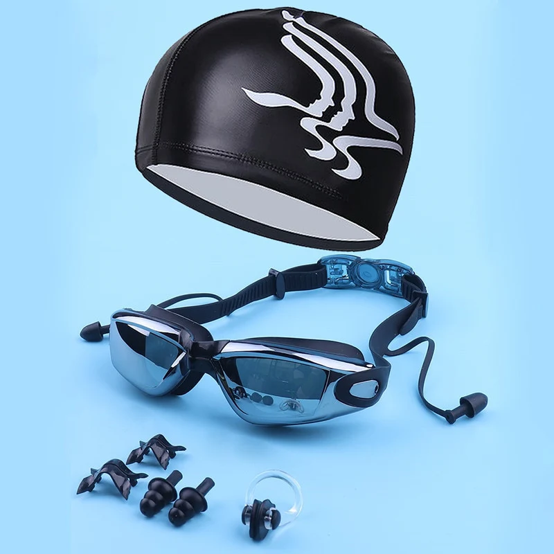 Schwimmset mit ergonomischer Schwimmbrille und stylischer Badekappe Skanto