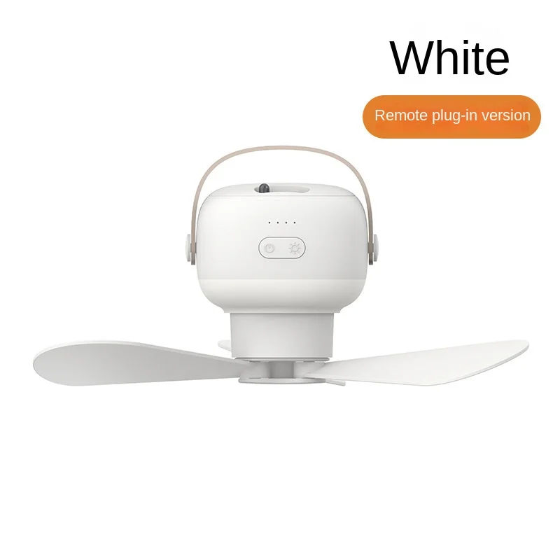 Tragbarer kabelloser Mini-Deckenventilator – USB-Ventilator mit Fernbedienung, Ständer, Nachtlicht für Zuhause, Outdoor & Camping | Skanto