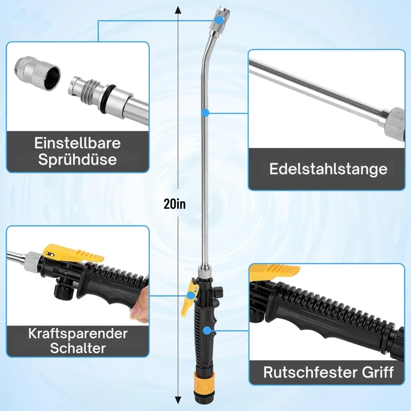 AquaForce 2-in-1 Hochdruck-Wasserpistole — Verabschieden Sie sich von Schmutzstress und genießen Sie mühelose Glanzmomente! | Skanto