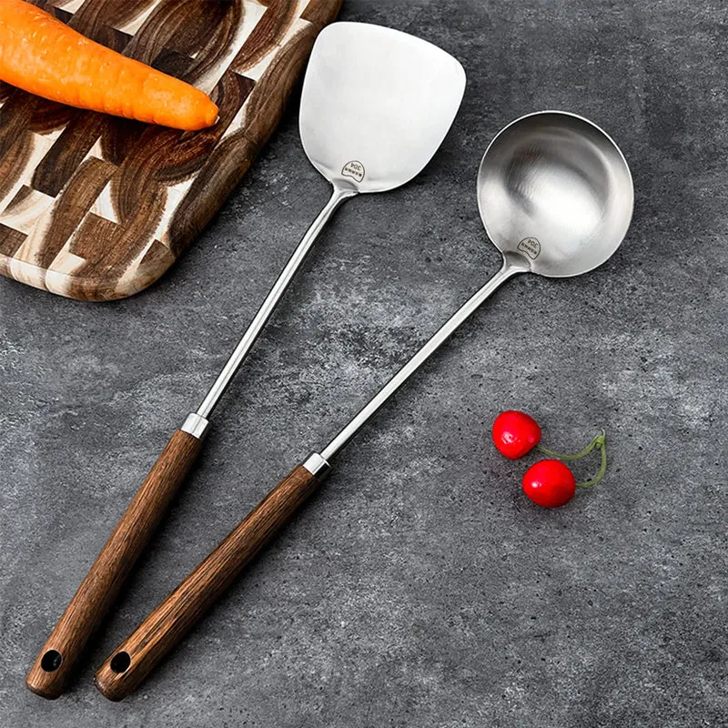 Edelstahl-Wender mit Holzgriff Spatel Küchenutensil | Skanto