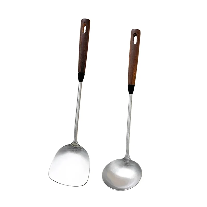 Edelstahl-Wender mit Holzgriff Spatel Küchenutensil | Skanto