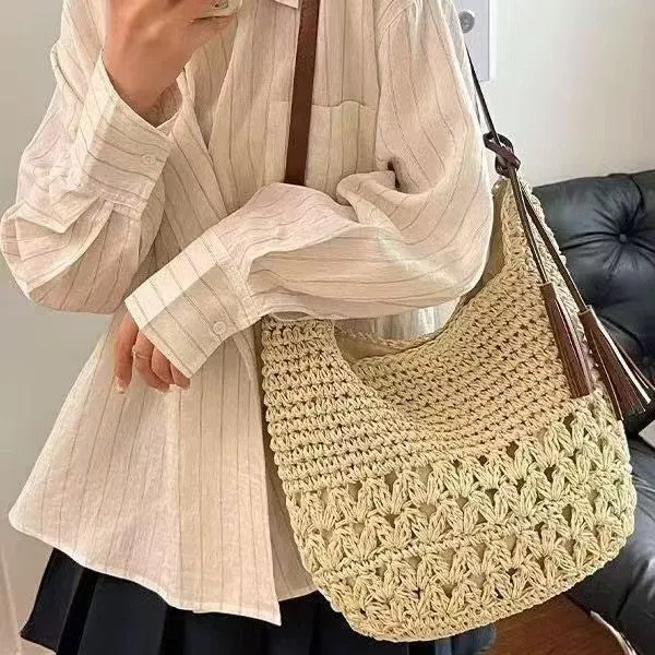 Makramee Umhängetasche mit Quastendetails Skanto