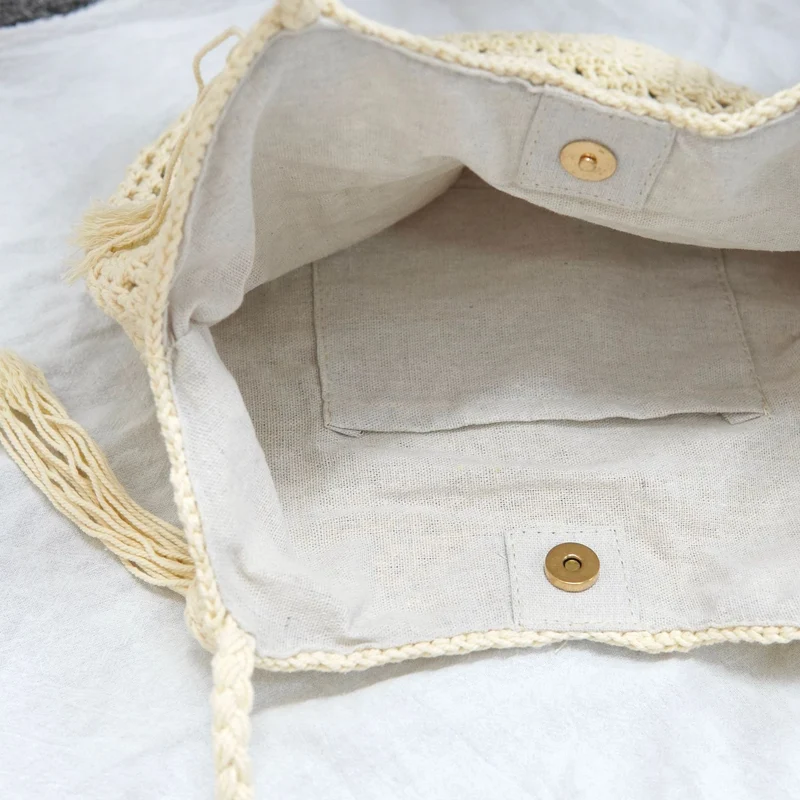 Makramee Strandtasche mit Fransen-Detail Skanto