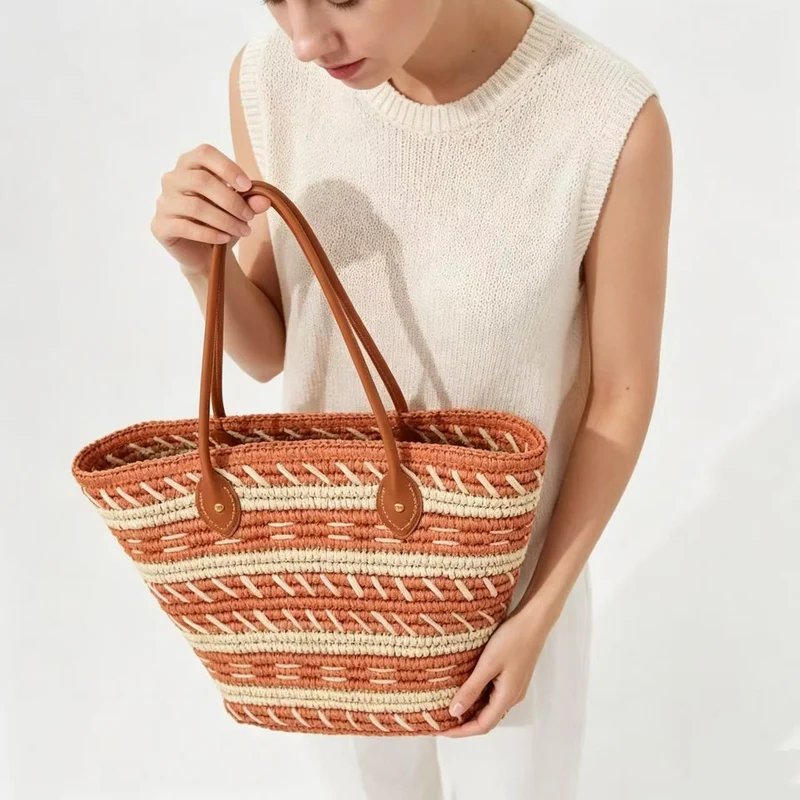 Stroh-Strandtasche mit elegantem Strukturdesign Skanto