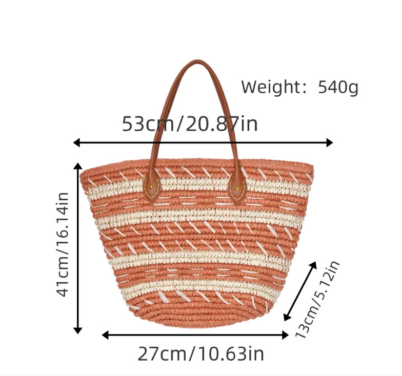 Stroh-Strandtasche mit elegantem Strukturdesign Skanto