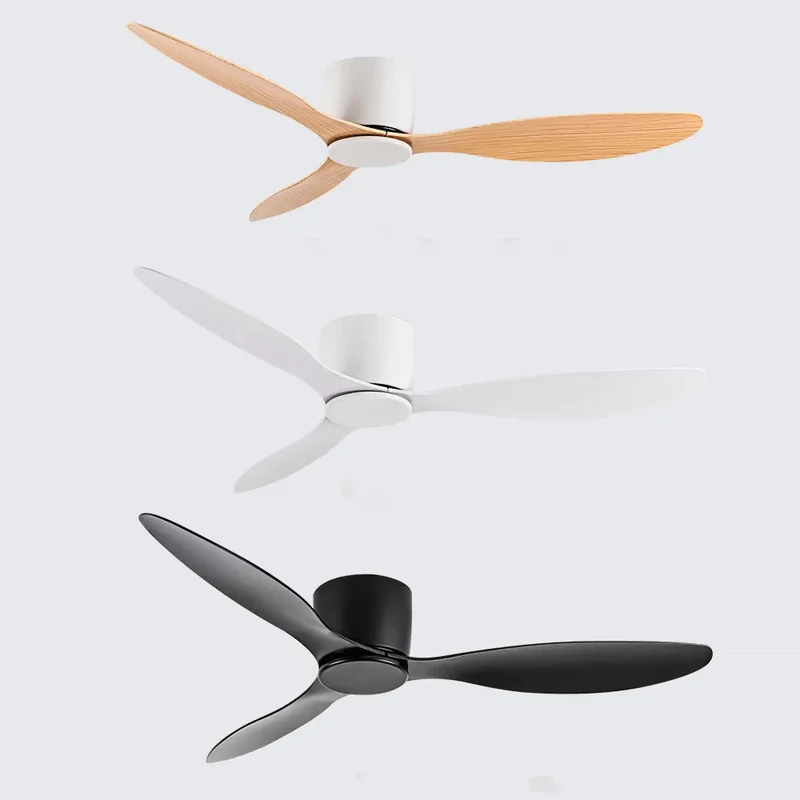 42/52 Zoll Deckenventilatoren mit LED-Licht – 3 Farben, 6 Geschwindigkeiten DC-Motor, Fernbedienung, flache dekorative Ventilatoren mit Beleuchtung | Skanto