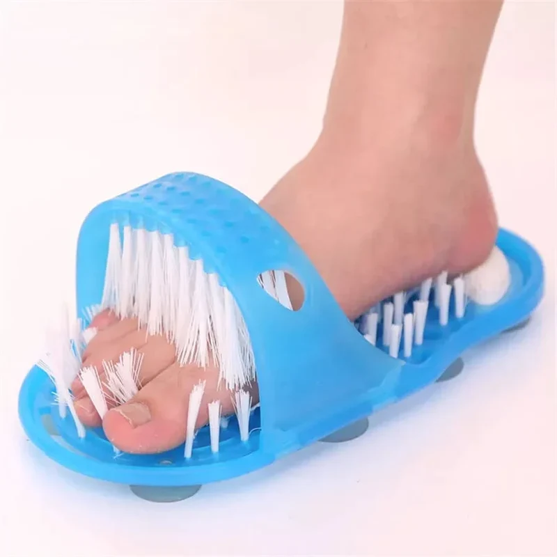 Easy Feet Reinigungsbürste Peeling Fußmassage-Slipper für Unisex Erwachsene, 1 Stk (Blau) Skanto
