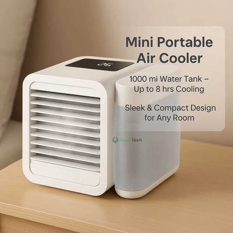 MicroCool Mini-Klimaanlage Tragbarer Verdunstungskühler mit 1000ml Wassertank | Skanto