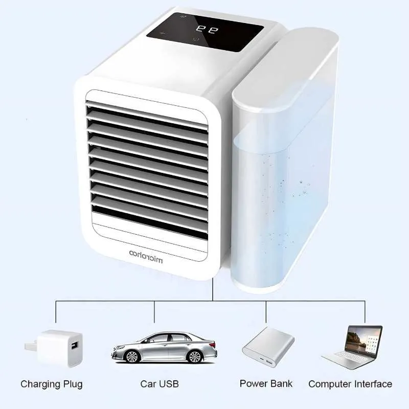 MicroCool Mini-Klimaanlage Tragbarer Verdunstungskühler mit 1000ml Wassertank | Skanto